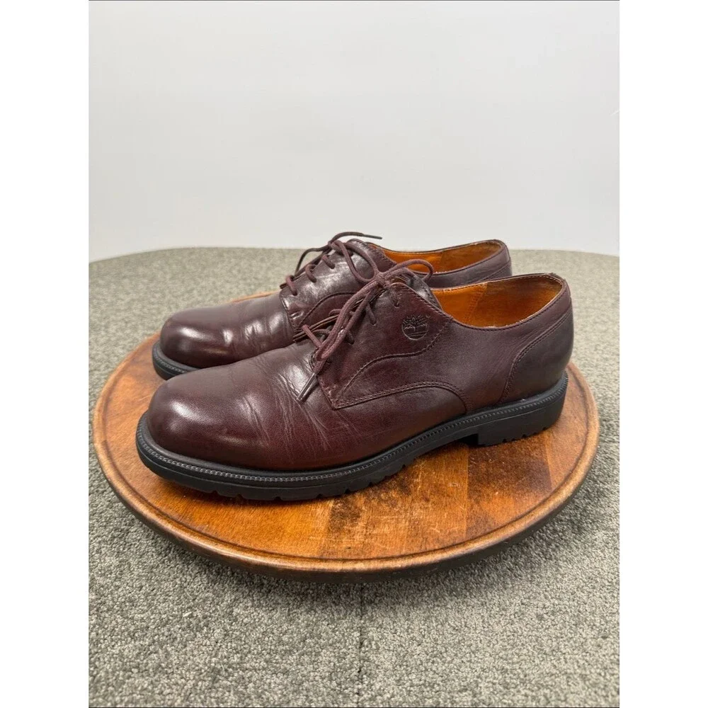 Timberland Shoes Mens 11.5 Brown Leather Waterproof Lace Oxford Casual Chunky